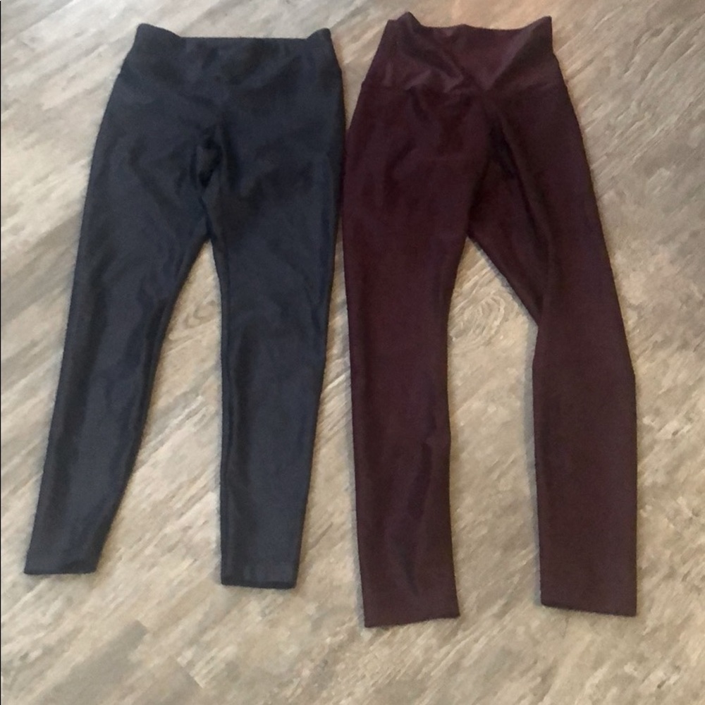 Shiny leggings xsmall navy and blue